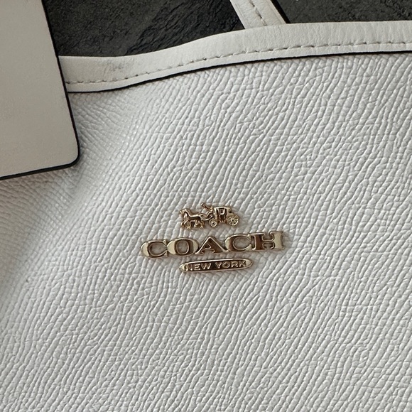 Coach Cream Leather Reversible Tote Bag w/pouch - Picture 2 of 5